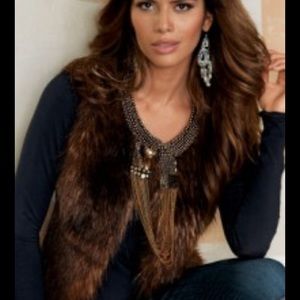 Boston proper faux fur vest